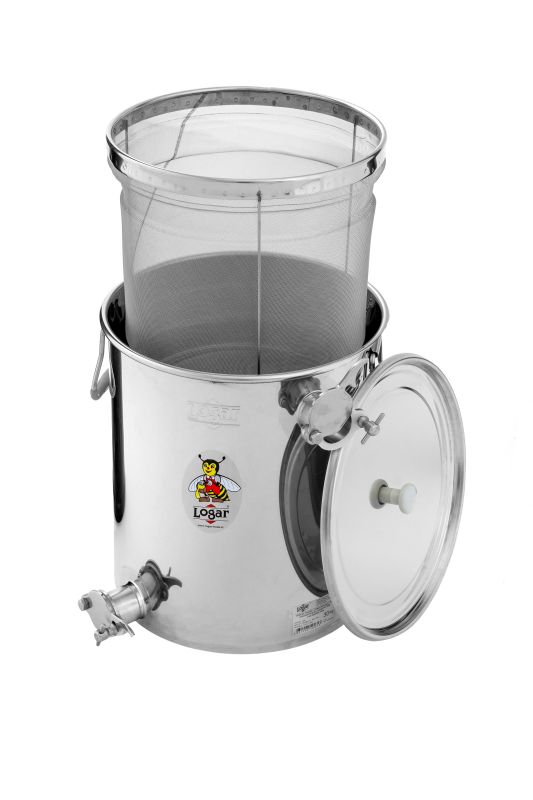 Logar Bassine filtrante de récupération avec tamis fin, 30 kg, deux robinets