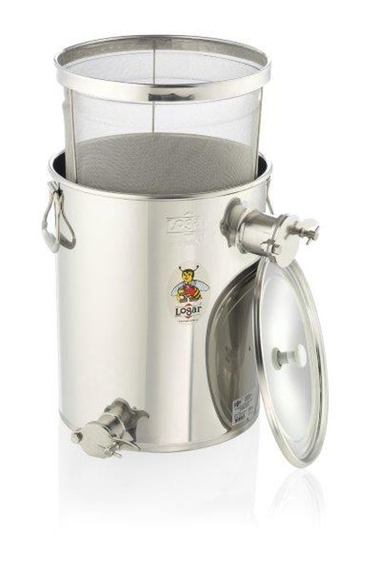 Logar — Bassine filtrante à poser avec tamis fin, 35 kg, robinet de trop-plein XL