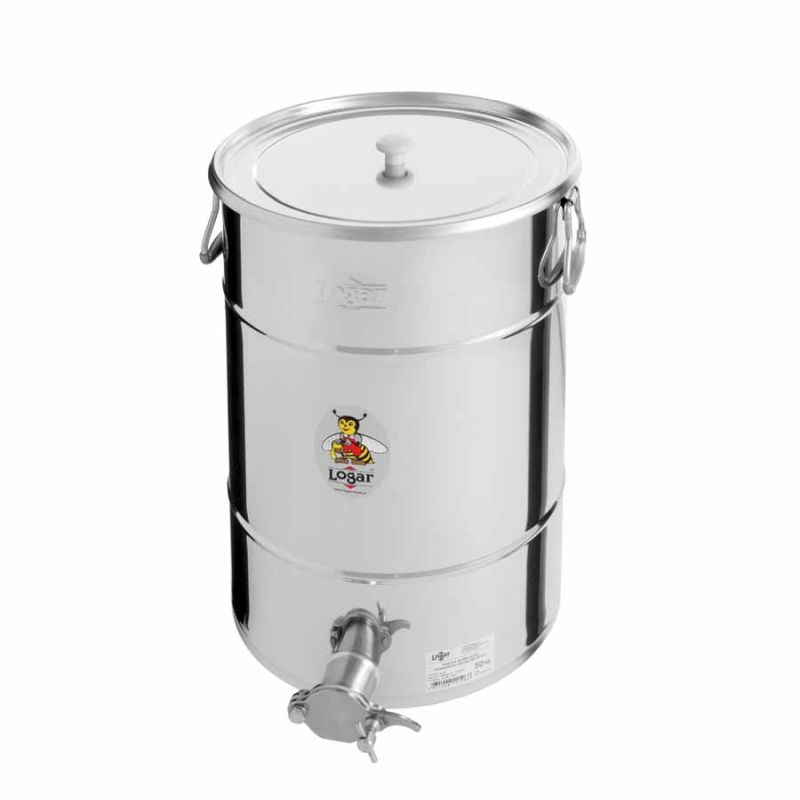 Récipient de remplissage pour miel Logar 50 kg avec robinet (art. n° 2106)