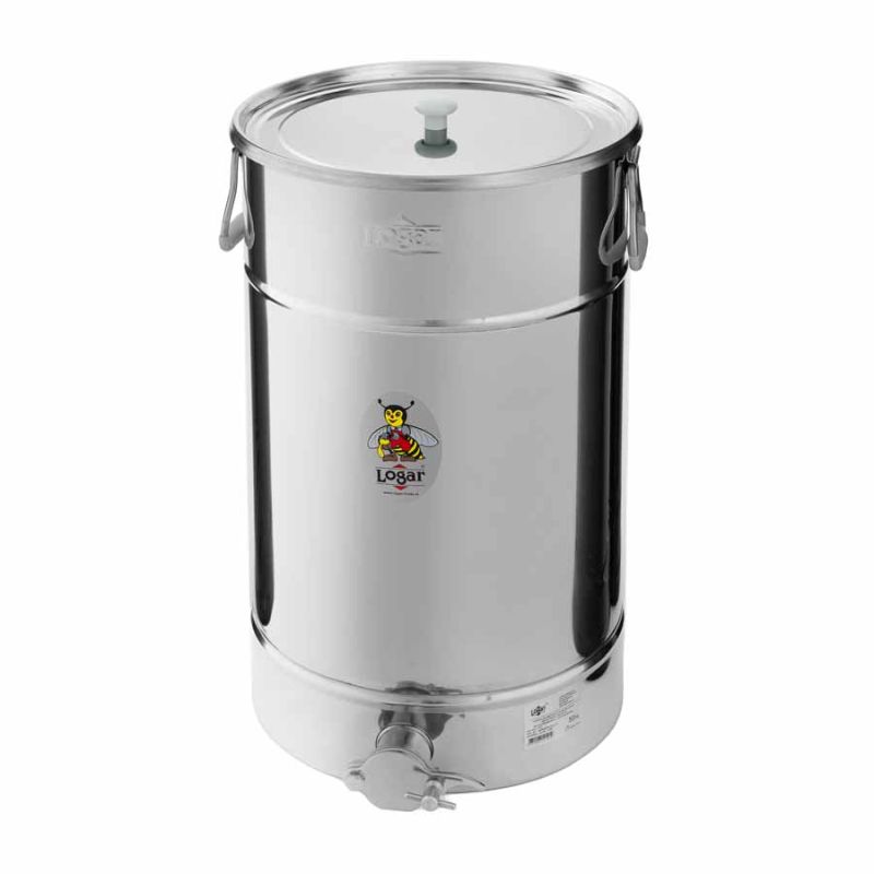 Abfüllbehälter 50 kg mit Schrägboden, Auflagedeckel